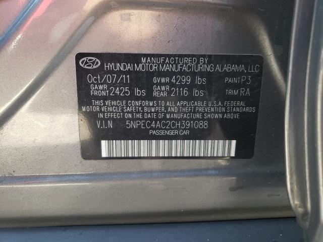 Photo 9 VIN: 5NPEC4AC2CH391088 - HYUNDAI SONATA SE 