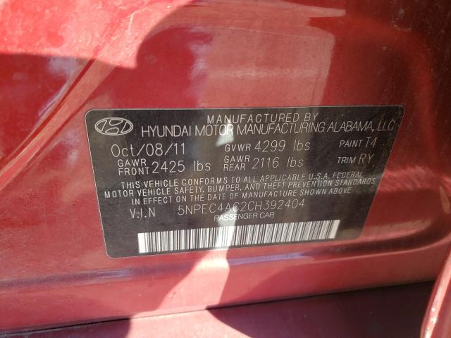 Photo 9 VIN: 5NPEC4AC2CH392404 - HYUNDAI SONATA SE 