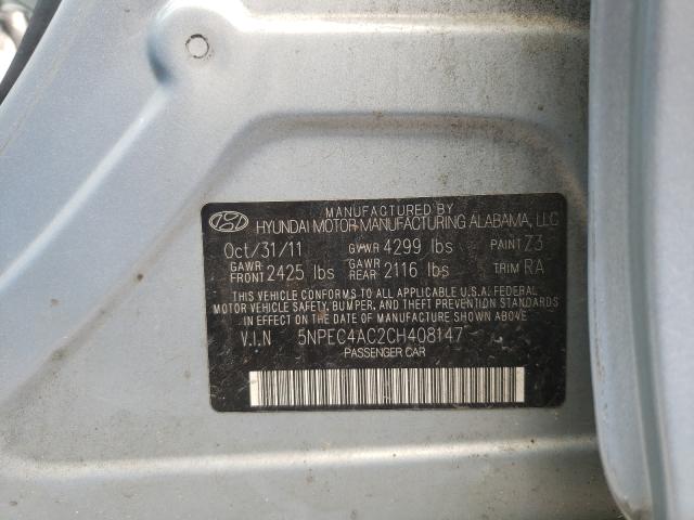 Photo 9 VIN: 5NPEC4AC2CH408147 - HYUNDAI SONATA 