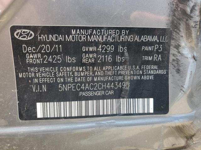 Photo 11 VIN: 5NPEC4AC2CH443495 - HYUNDAI SONATA SE 