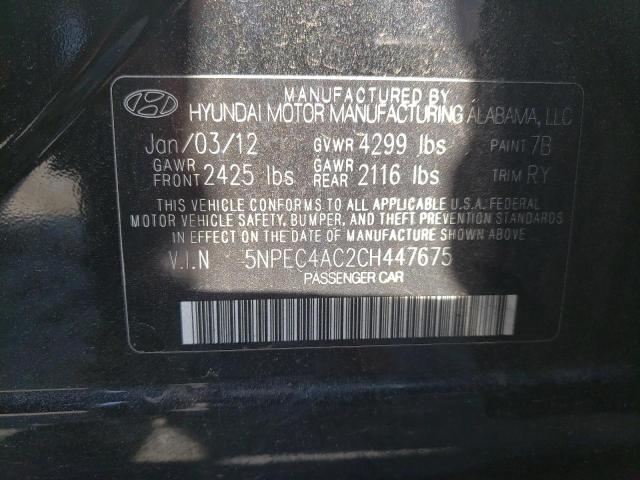 Photo 9 VIN: 5NPEC4AC2CH447675 - HYUNDAI SONATA SE 