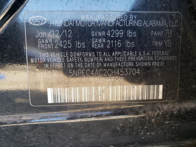 Photo 9 VIN: 5NPEC4AC2CH453704 - HYUNDAI SONATA SE 