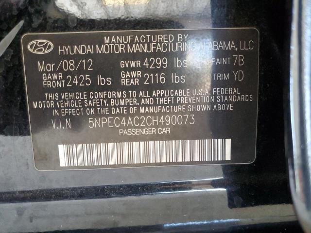 Photo 9 VIN: 5NPEC4AC2CH490073 - HYUNDAI SONATA SE 