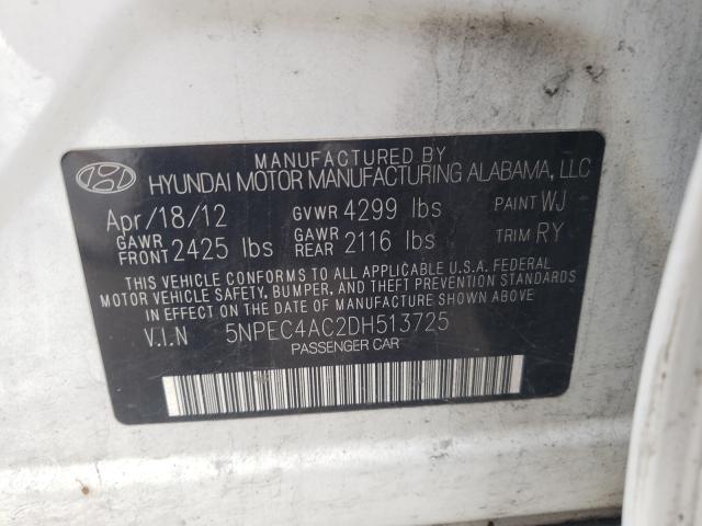 Photo 9 VIN: 5NPEC4AC2DH513725 - HYUNDAI SONATA SE 