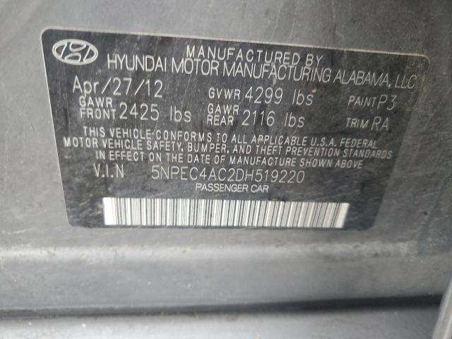 Photo 11 VIN: 5NPEC4AC2DH519220 - HYUNDAI SONATA 