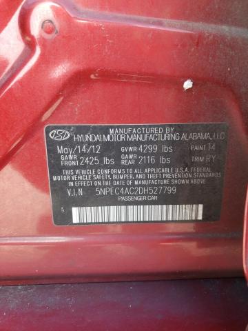 Photo 12 VIN: 5NPEC4AC2DH527799 - HYUNDAI SONATA 