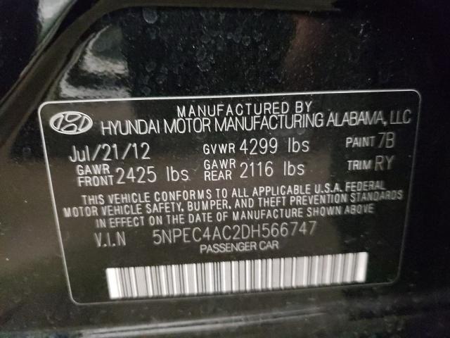 Photo 9 VIN: 5NPEC4AC2DH566747 - HYUNDAI SONATA SE 