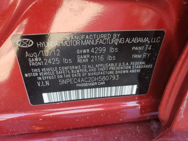 Photo 9 VIN: 5NPEC4AC2DH580793 - HYUNDAI SONATA SE 