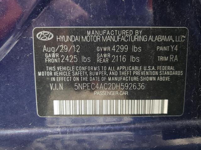 Photo 9 VIN: 5NPEC4AC2DH592636 - HYUNDAI SONATA SE 