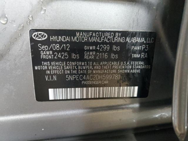 Photo 12 VIN: 5NPEC4AC2DH599781 - HYUNDAI SONATA 