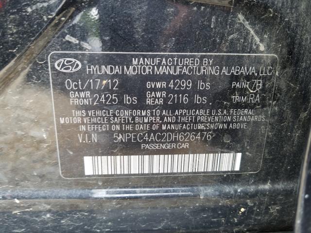 Photo 9 VIN: 5NPEC4AC2DH626476 - HYUNDAI SONATA SE 