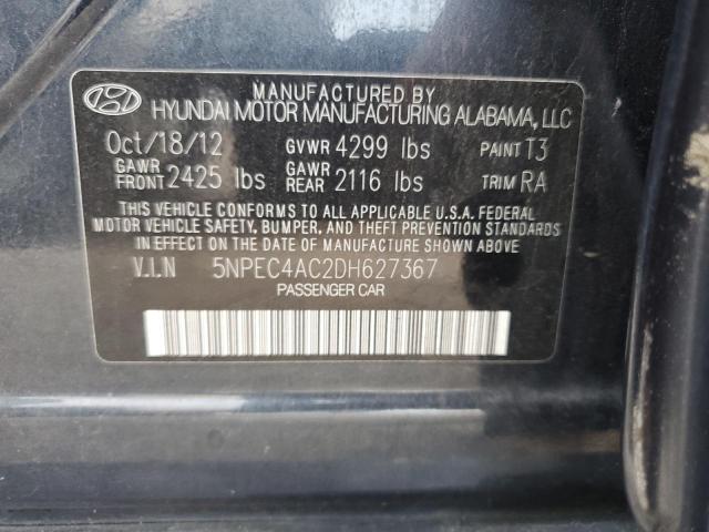 Photo 12 VIN: 5NPEC4AC2DH627367 - HYUNDAI SONATA 