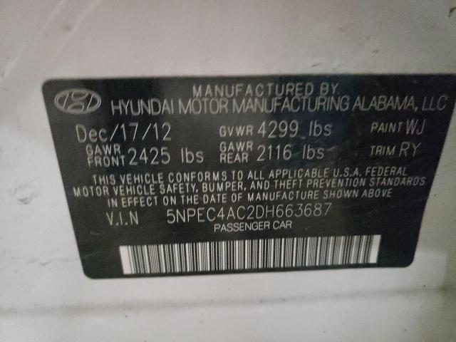 Photo 11 VIN: 5NPEC4AC2DH663687 - HYUNDAI SONATA SE 