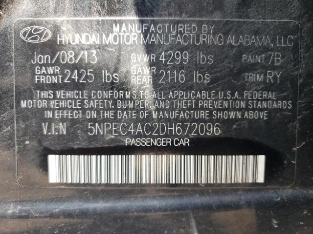 Photo 11 VIN: 5NPEC4AC2DH672096 - HYUNDAI SONATA SE 