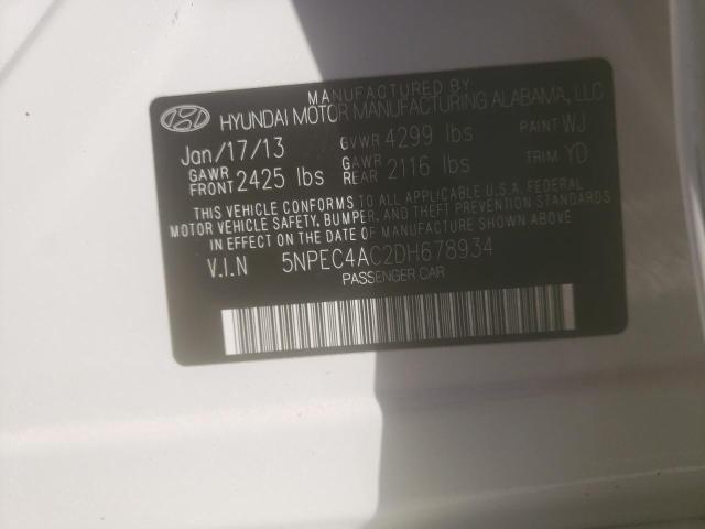 Photo 9 VIN: 5NPEC4AC2DH678934 - HYUNDAI SONATA SE 