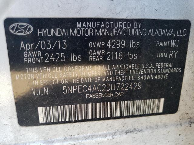 Photo 9 VIN: 5NPEC4AC2DH722429 - HYUNDAI SONATA SE 