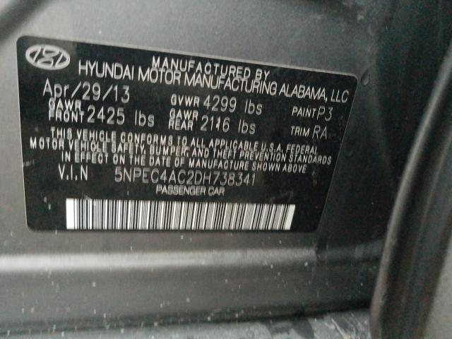 Photo 9 VIN: 5NPEC4AC2DH738341 - HYUNDAI SONATA SE 