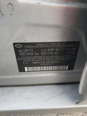 Photo 11 VIN: 5NPEC4AC2DH781092 - HYUNDAI SONATA 