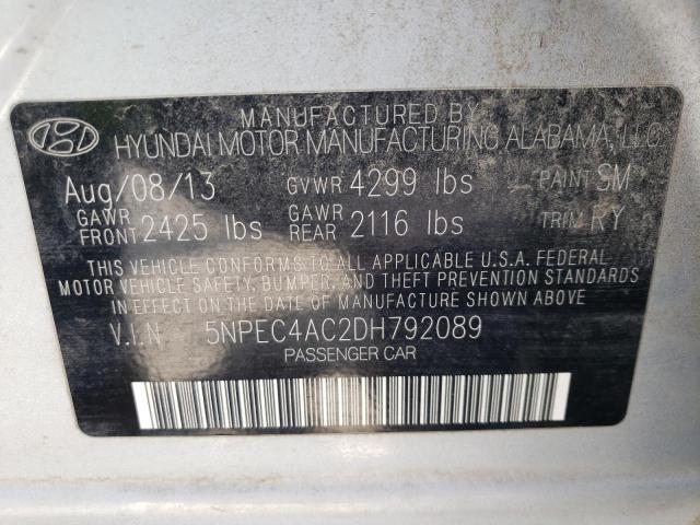 Photo 9 VIN: 5NPEC4AC2DH792089 - HYUNDAI SONATA SE 