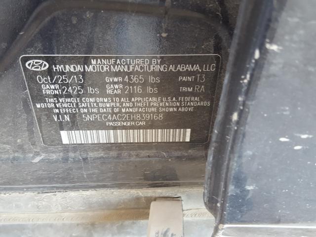 Photo 9 VIN: 5NPEC4AC2EH839168 - HYUNDAI SONATA SE 