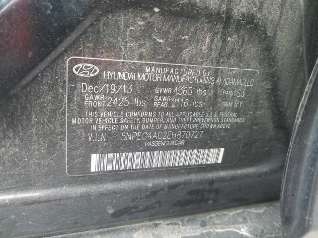 Photo 9 VIN: 5NPEC4AC2EH870727 - HYUNDAI SONATA SE 