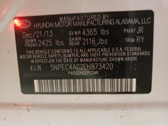 Photo 9 VIN: 5NPEC4AC2EH873420 - HYUNDAI SONATA SE 