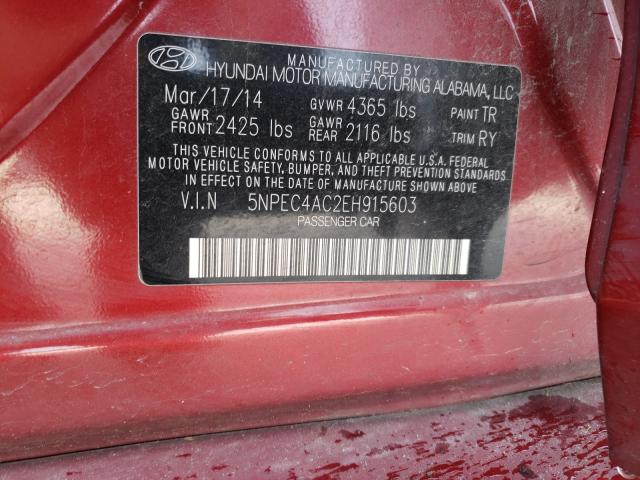 Photo 9 VIN: 5NPEC4AC2EH915603 - HYUNDAI SONATA SE 