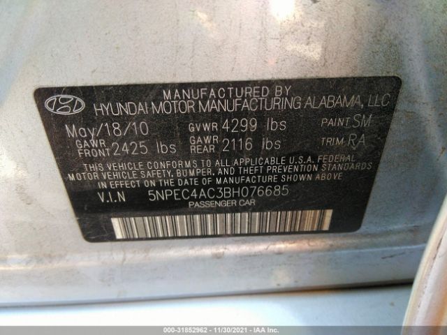 Photo 8 VIN: 5NPEC4AC3BH076685 - HYUNDAI SONATA 