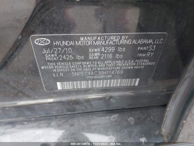 Photo 8 VIN: 5NPEC4AC3BH114769 - HYUNDAI SONATA 