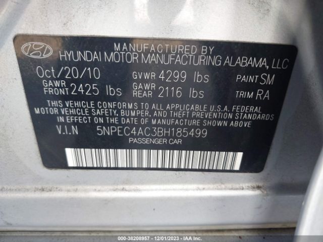 Photo 8 VIN: 5NPEC4AC3BH185499 - HYUNDAI SONATA 