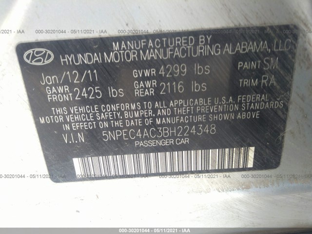 Photo 8 VIN: 5NPEC4AC3BH224348 - HYUNDAI SONATA 