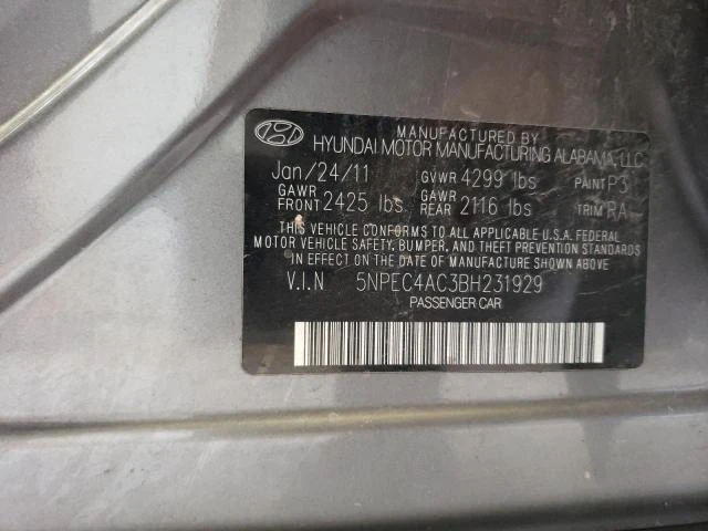 Photo 11 VIN: 5NPEC4AC3BH231929 - HYUNDAI SONATA SE 