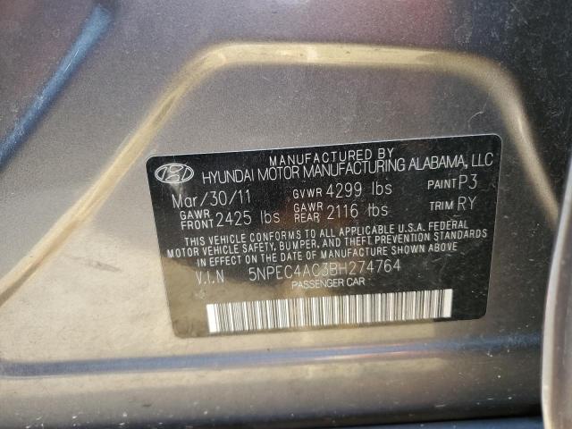 Photo 9 VIN: 5NPEC4AC3BH274764 - HYUNDAI SONATA SE 