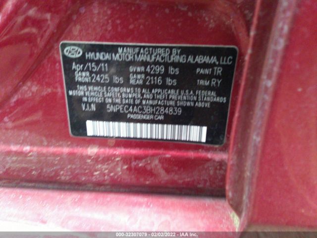 Photo 8 VIN: 5NPEC4AC3BH284839 - HYUNDAI SONATA 