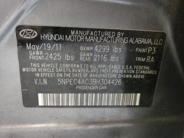 Photo 9 VIN: 5NPEC4AC3BH304426 - HYUNDAI SONATA SE 