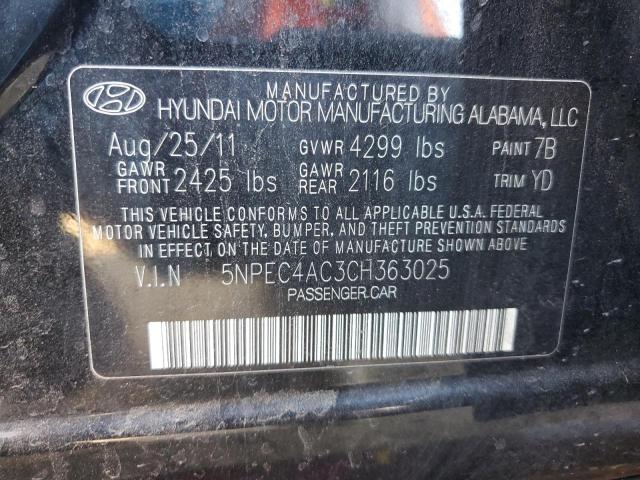 Photo 12 VIN: 5NPEC4AC3CH363025 - HYUNDAI SONATA 