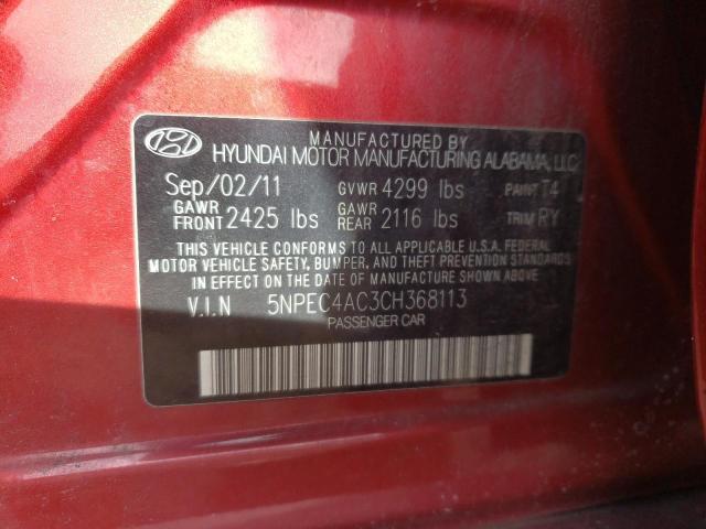 Photo 11 VIN: 5NPEC4AC3CH368113 - HYUNDAI SONATA SE 