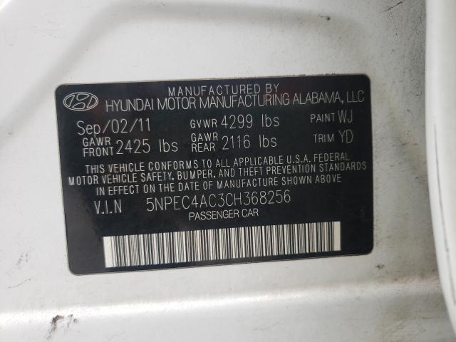 Photo 9 VIN: 5NPEC4AC3CH368256 - HYUNDAI SONATA SE 