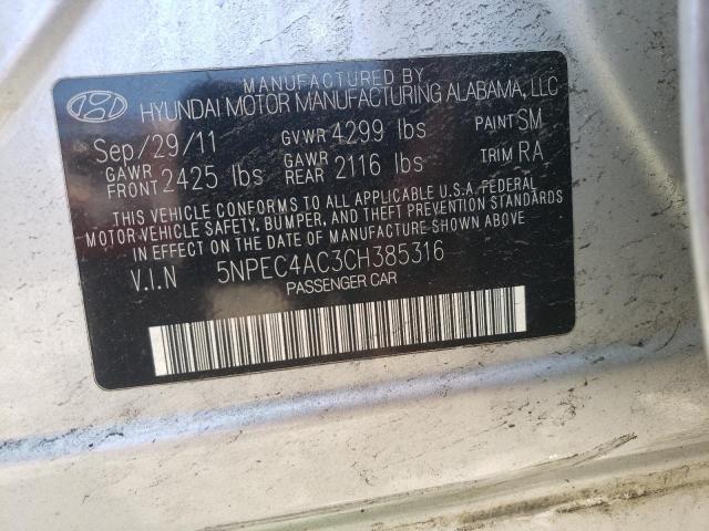 Photo 9 VIN: 5NPEC4AC3CH385316 - HYUNDAI SONATA SE 