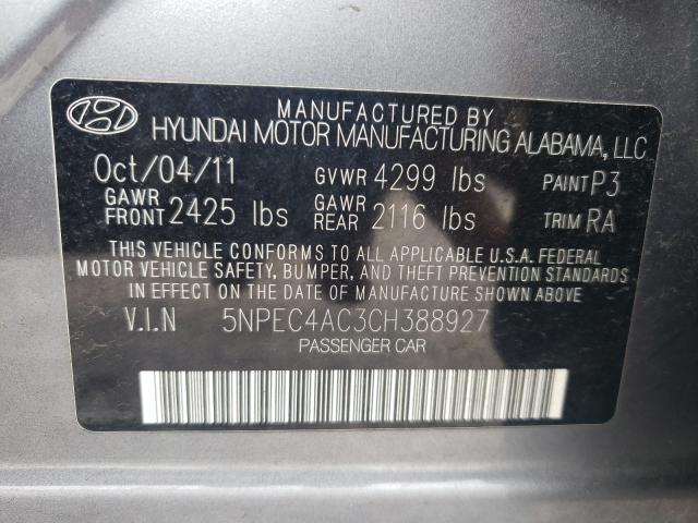 Photo 9 VIN: 5NPEC4AC3CH388927 - HYUNDAI SONATA 