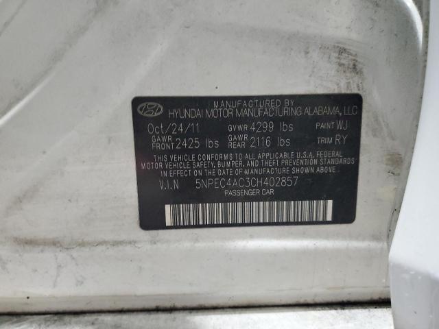 Photo 11 VIN: 5NPEC4AC3CH402857 - HYUNDAI SONATA SE 