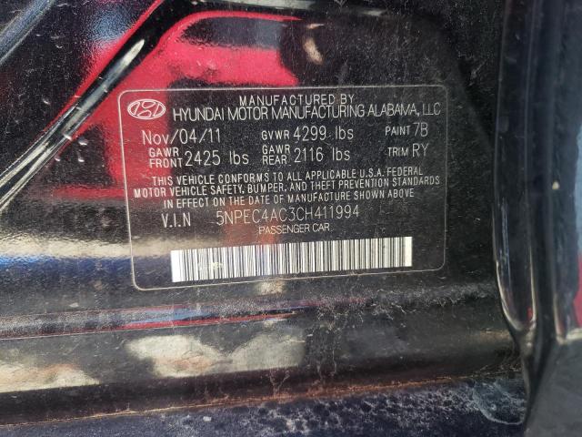 Photo 9 VIN: 5NPEC4AC3CH411994 - HYUNDAI SONATA 