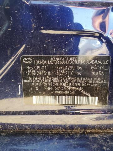 Photo 11 VIN: 5NPEC4AC3CH415446 - HYUNDAI SONATA 