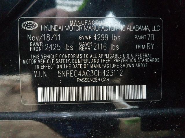 Photo 9 VIN: 5NPEC4AC3CH423112 - HYUNDAI SONATA SE 