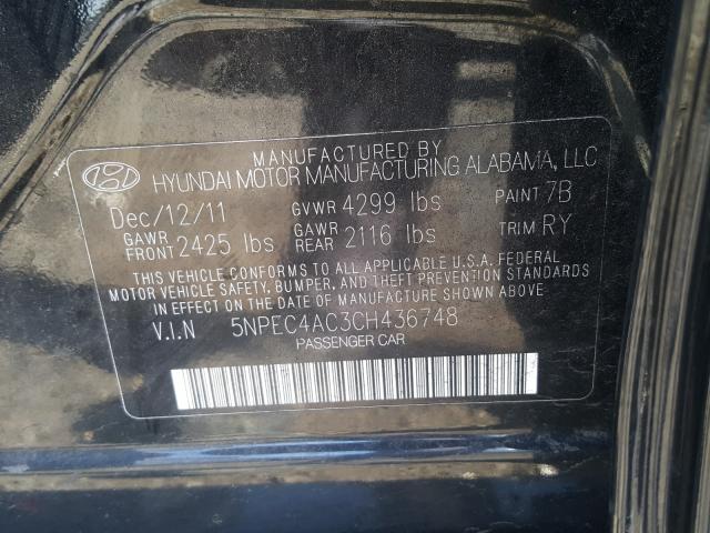 Photo 9 VIN: 5NPEC4AC3CH436748 - HYUNDAI SONATA SE 