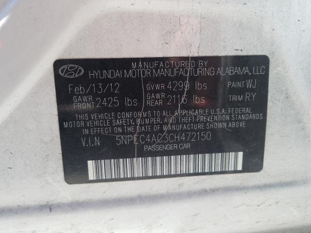 Photo 9 VIN: 5NPEC4AC3CH472150 - HYUNDAI SONATA SE 