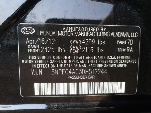 Photo 9 VIN: 5NPEC4AC3DH512244 - HYUNDAI SONATA SE 