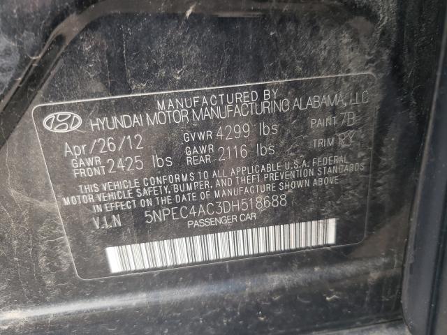 Photo 9 VIN: 5NPEC4AC3DH518688 - HYUNDAI SONATA SE 