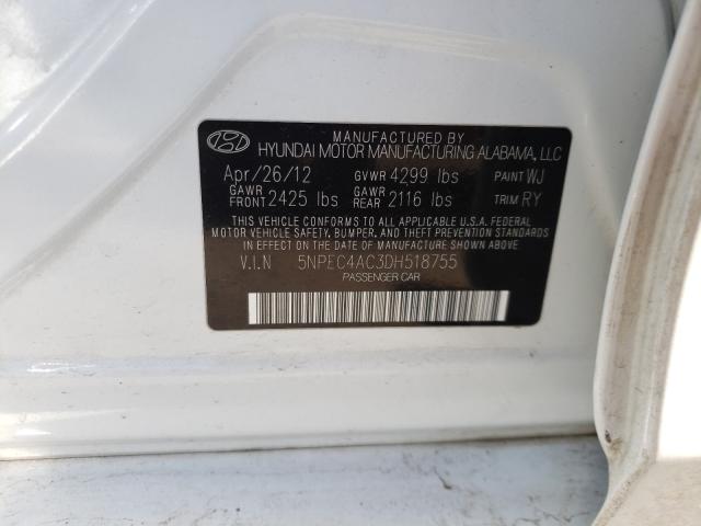 Photo 9 VIN: 5NPEC4AC3DH518755 - HYUNDAI SONATA SE 