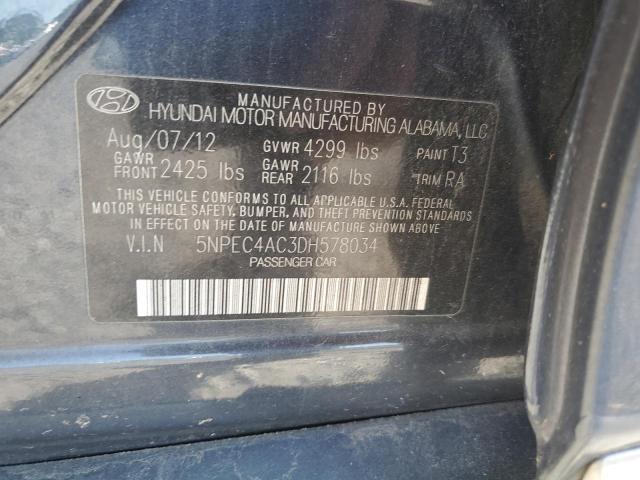 Photo 11 VIN: 5NPEC4AC3DH578034 - HYUNDAI SONATA 